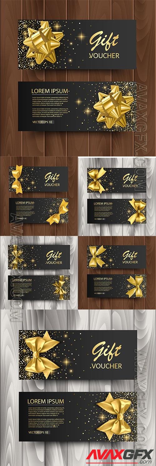 Set of gift voucher card template advertising or sale