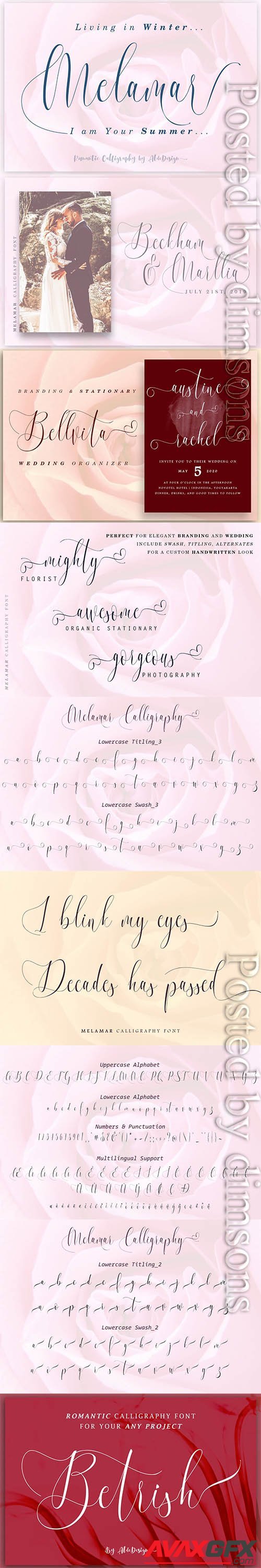 Melamar - Romantic Calligraphy Font OTF, TTF