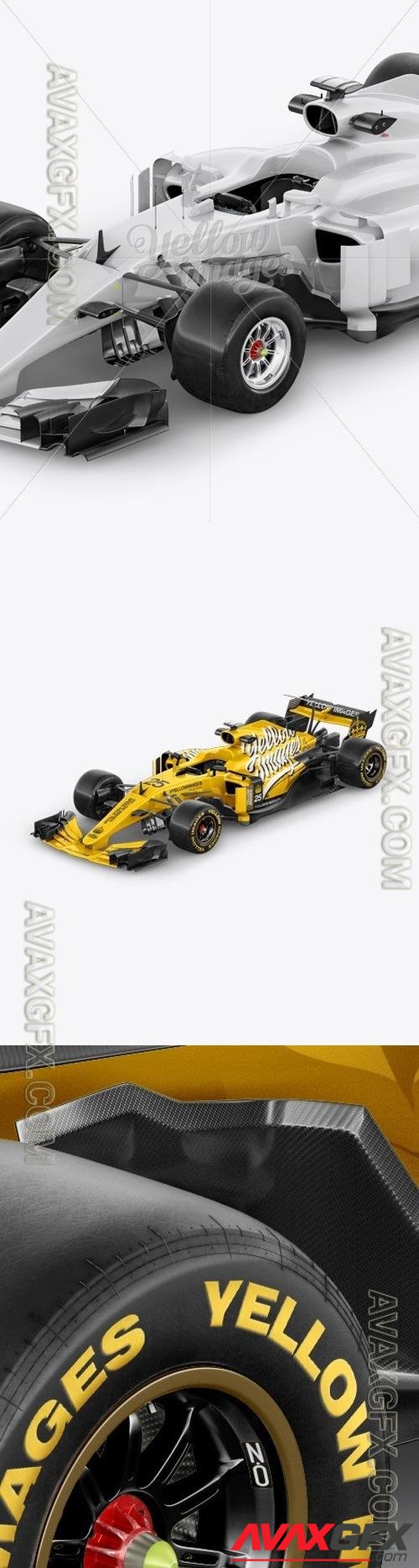 2017 Formula 1 Car Mockup Half side view (High-Angle Shot) 18333