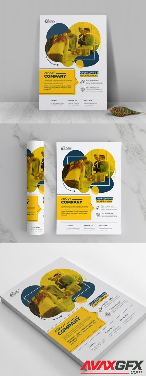 Adobestock - Modern Flyer Template with Orange Accents 521501872
