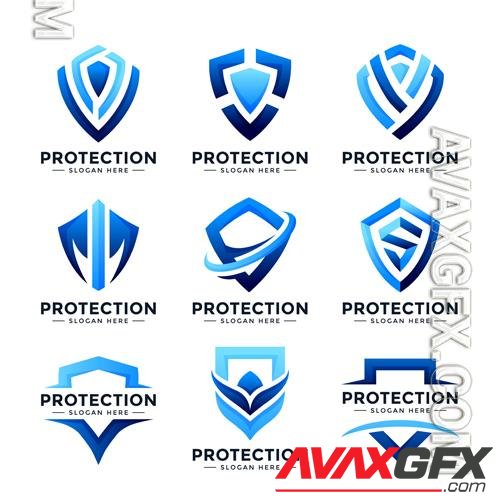 Vector shield protection logo collection