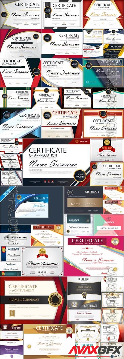 50 vector Certificate or diploma design template vol 2