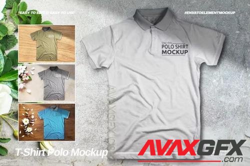 Apparel T-Shirt Polo Mockup URYLV2Q