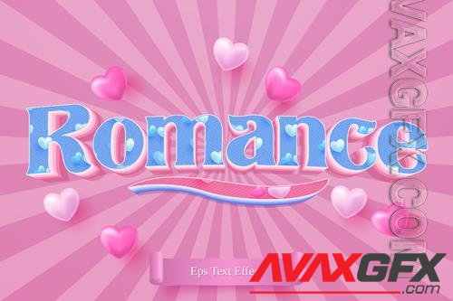 Happy valentines day gift card with pink text effect style
