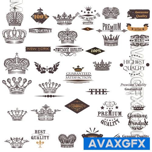 Vector crown designs collection