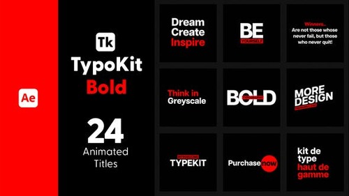 Videohive - Typo Kit Bold Titles for After Effects 44479887