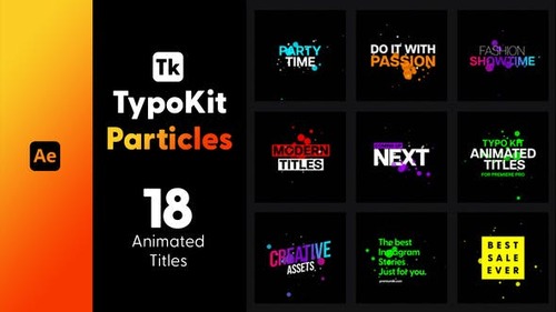 Videohive - Typo Kit Particles Titles for After Effects 44565286