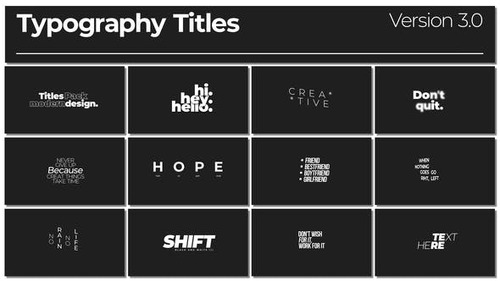 Videohive - Typography Titles 3.0 | After Effects 44602202