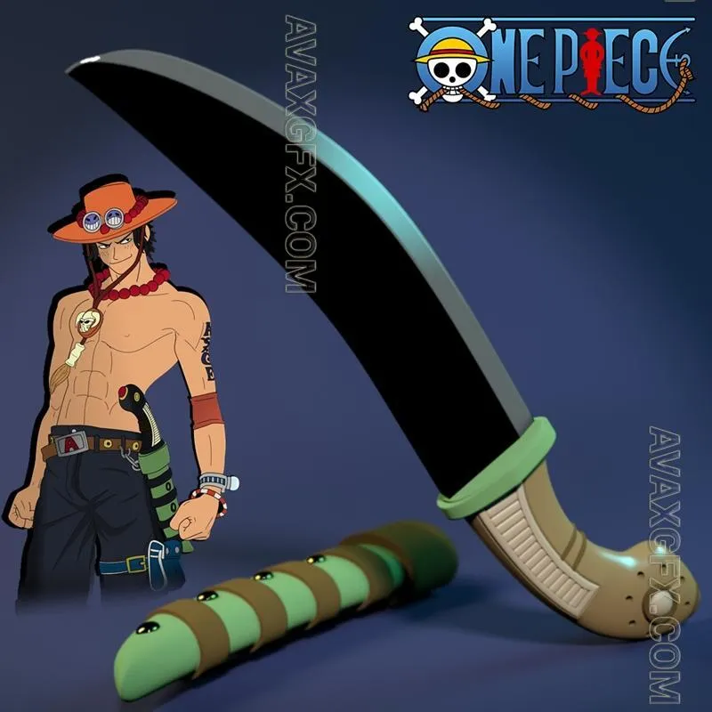 Ace Dagger - One Piece - STL 3D Model