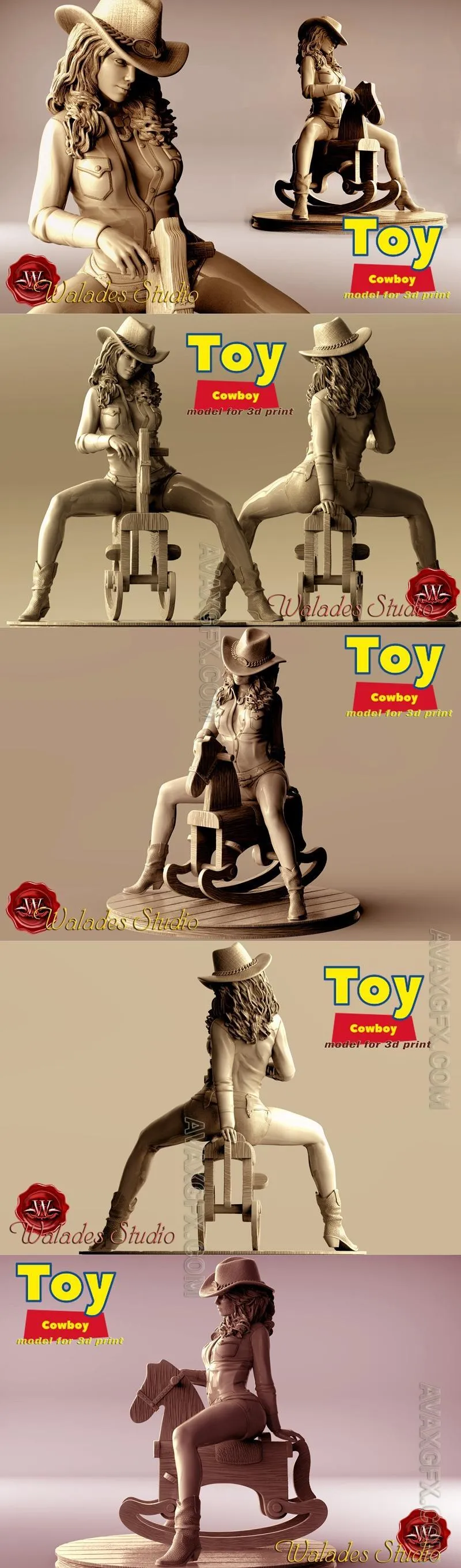 Walades Studio - Toy Cowboy - STL 3D Model