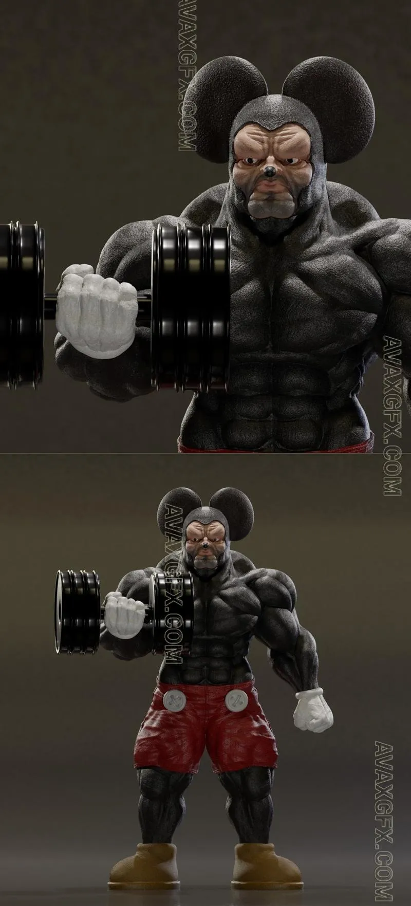 Mickey Bodybuilder - STL 3D Model