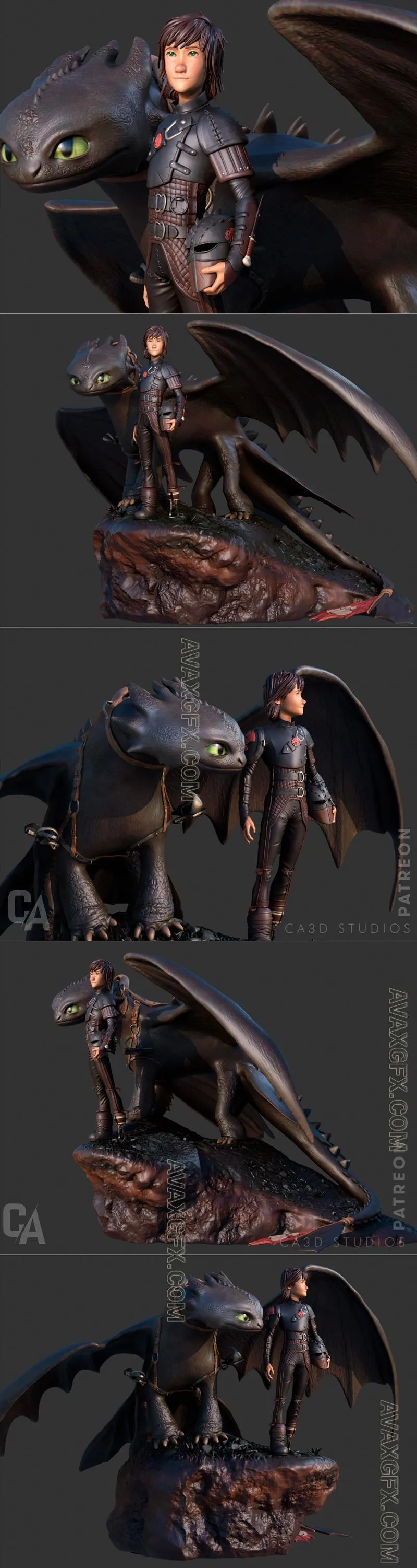 Ca 3d Studios - Toothless Hiccup - STL 3D Model