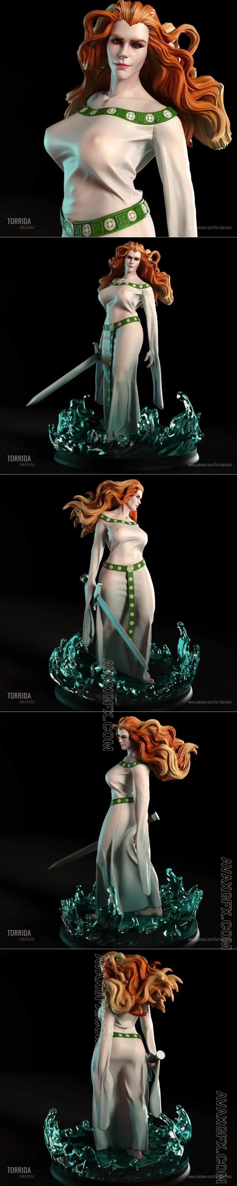 Torrida Minis - Lady of the lake - STL 3D Model