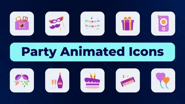 Party Animated Icons 51916114 Videohive