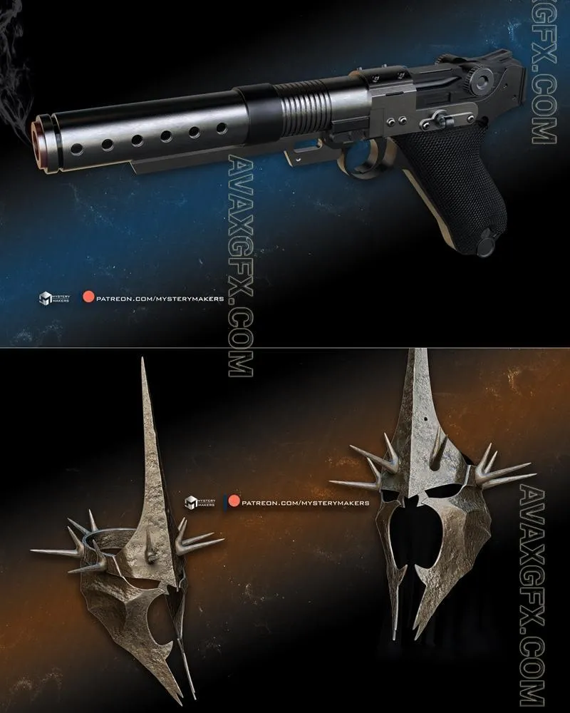 A 180 with working trigger and Witch King Crown - STL 3D Model